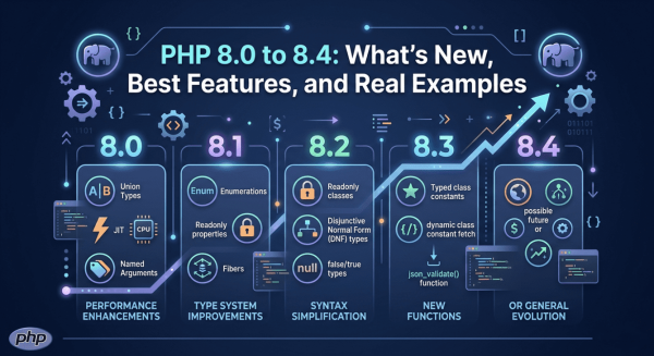 PHP 8.0 to 8.4: What’s New, Best Features, and Real Examples